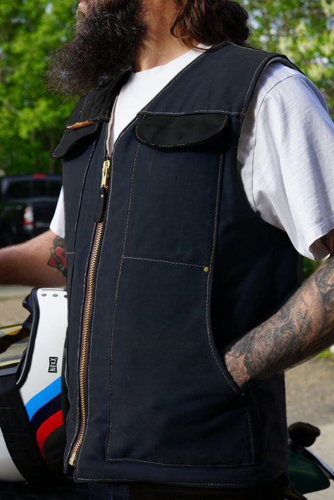 PREORDER: LIMITED EDITION VEST (BLACK CANVAS + BLACK LEATHER)