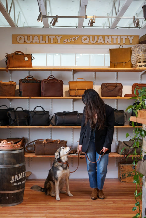 Leather Dog Collar and Dog Leashes Handmade Canada