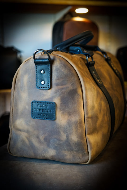 Overnighter Duffle (Tobbaco Brown/Flat black accents)