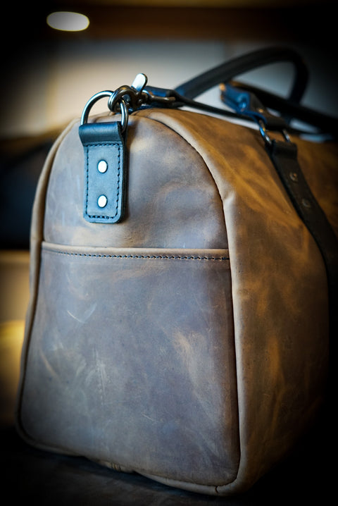 Overnighter Duffle (Tobbaco Brown/Flat black accents)