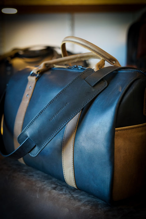 Overnighter Duffle (Flat Black/Rustic brown accents)