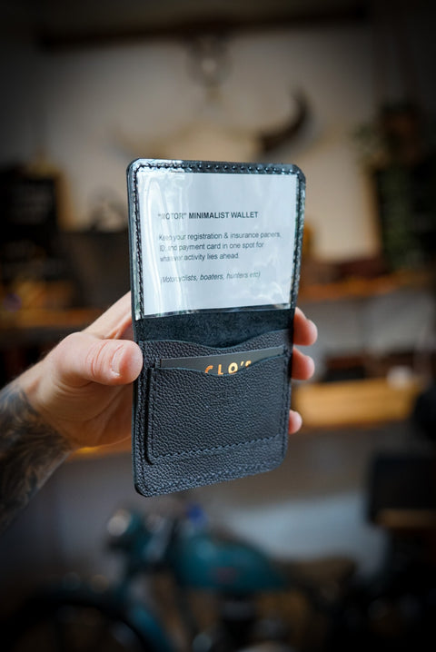 Motor Minimalist Wallet (Pebbled Black)