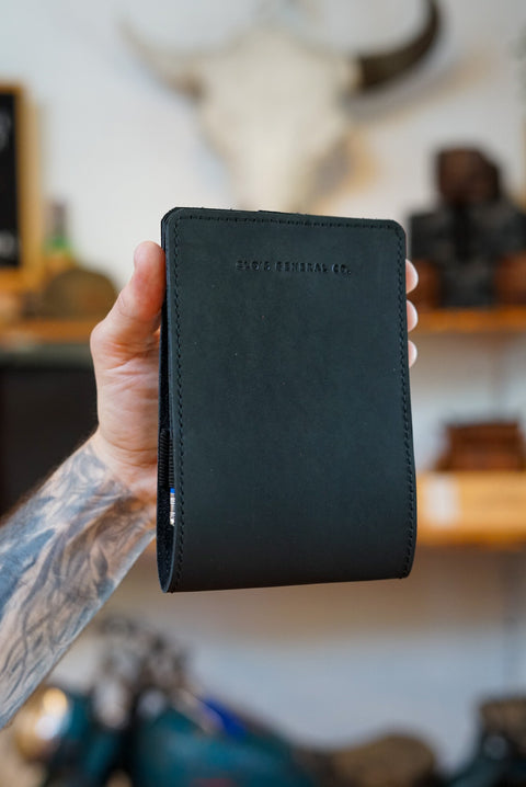 Golf Score Card + Yardage Book Holder (Black)