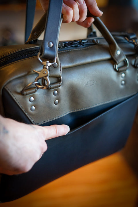 Business Bag (Two Tone: Flat Black + Frontier Evergreen Accents)