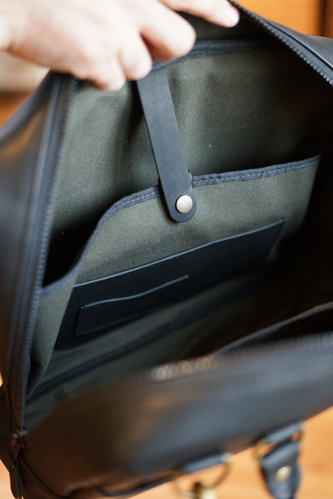 Business Bag (Flat Black + Brush Brass Hardware)