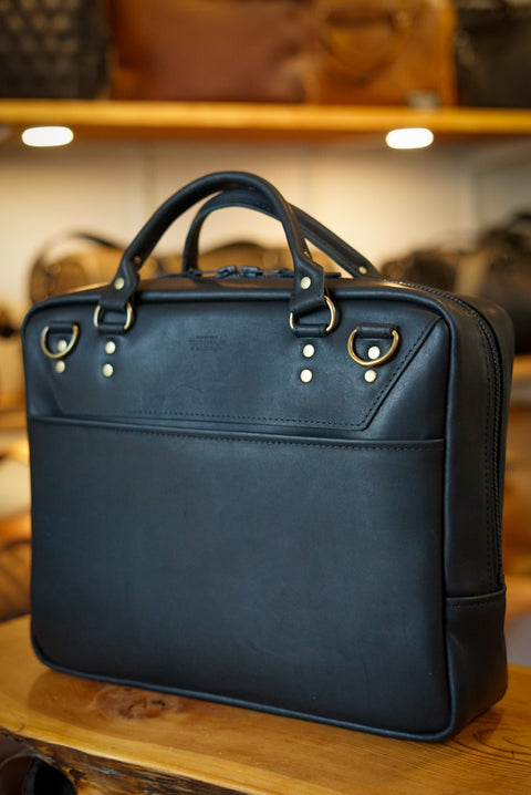 Business Bag (Flat Black + Brush Brass Hardware)