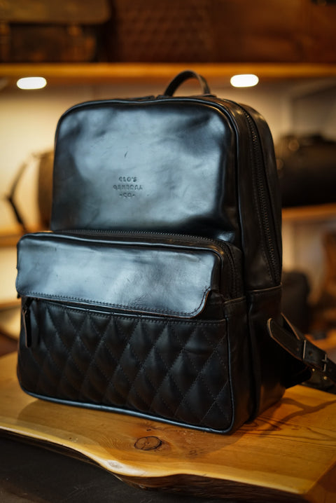 Commuter Backpack (Diamond Stitch: Horween Black)