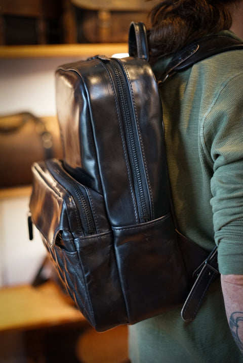 Commuter Backpack (Diamond Stitch: Horween Black)