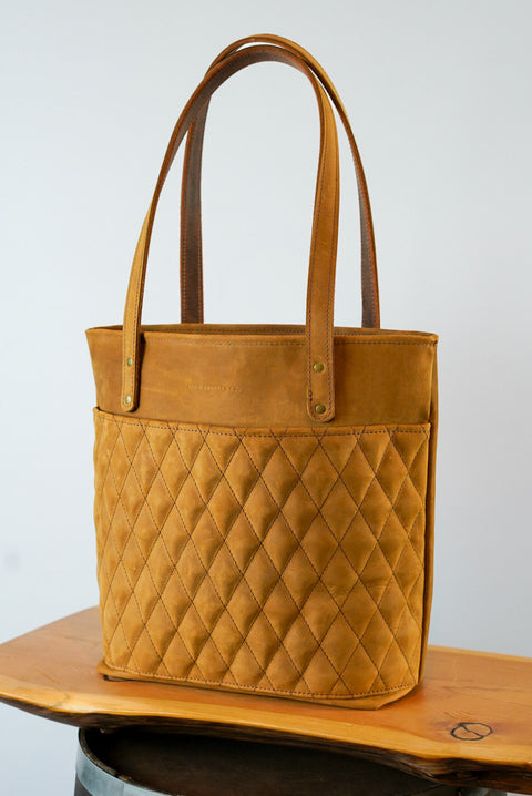 Tote Bag (Diamond Stitch: Honey Tan Nubuck)
