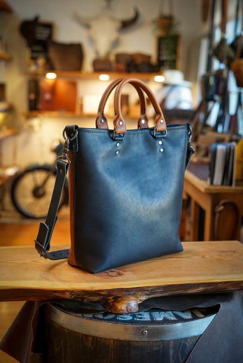 Handbag (Two Tone: Pebbled Canyon Tan + Flat Black)