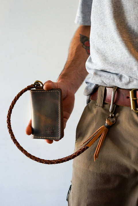 Mini Trucker Wallet + Braided Lanyard (Hardtimes Brown)