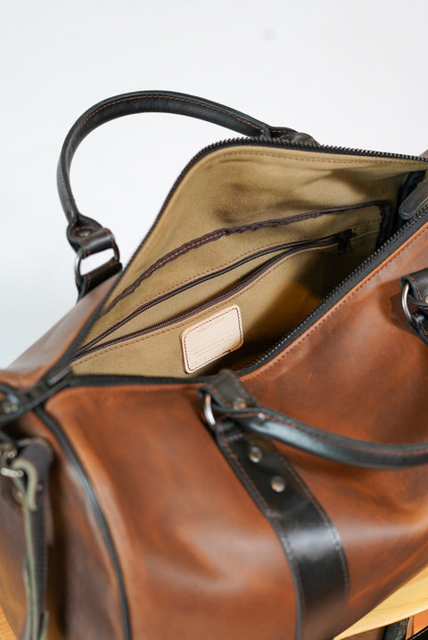 Overnighter Duffle (Cinnamon Brown + Cigar Black Accents)