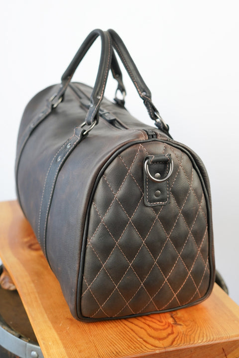 Overnighter Duffle: (Diamond Stitch: Pebbled Mulberry)