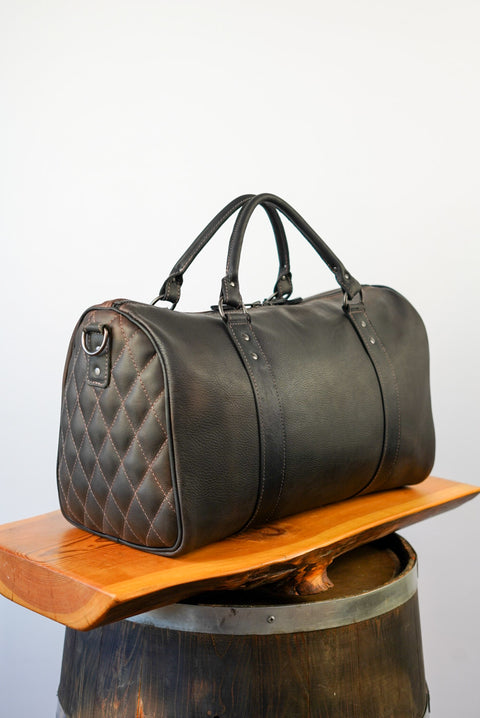 Overnighter Duffle: (Diamond Stitch: Pebbled Mulberry)