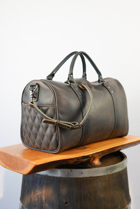 Overnighter Duffle: (Diamond Stitch: Pebbled Mulberry)