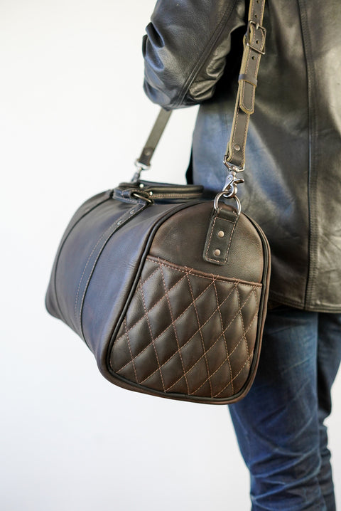 Overnighter Duffle: (Diamond Stitch: Pebbled Mulberry)