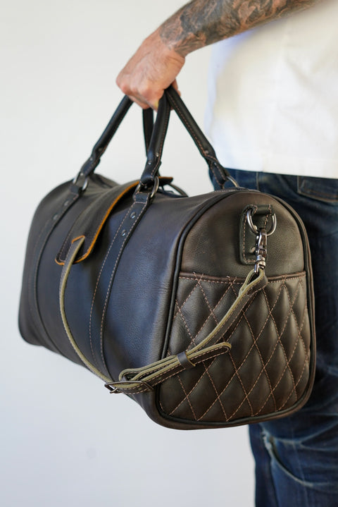 Overnighter Duffle: (Diamond Stitch: Pebbled Mulberry)