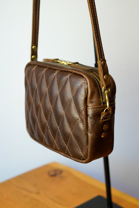 Rectangle Bag (Diamond Stitch: Chocolate Brown)