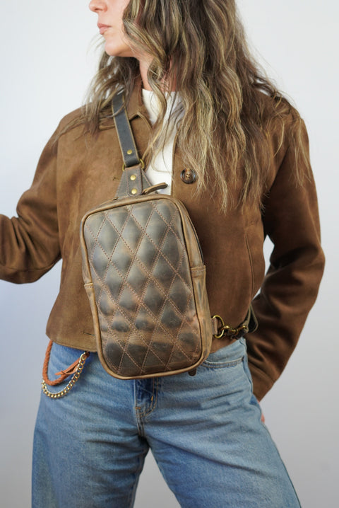 Sling Bag (Diamond Stitch: Hillbilly Sepia)