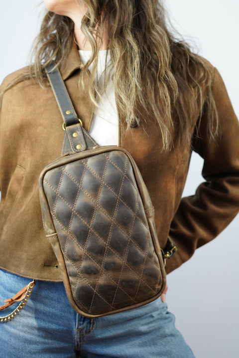 Sling Bag (Diamond Stitch: Hillbilly Sepia)