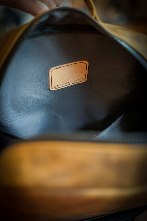 Commuter Backpack (Diamond Stitch: Two Tone "Tobacco Brown" + Flat Black Accents)