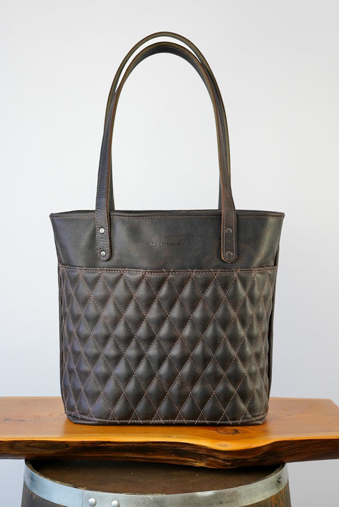 Tote Bag (Diamond Stitch: Pebbled Mulberry)