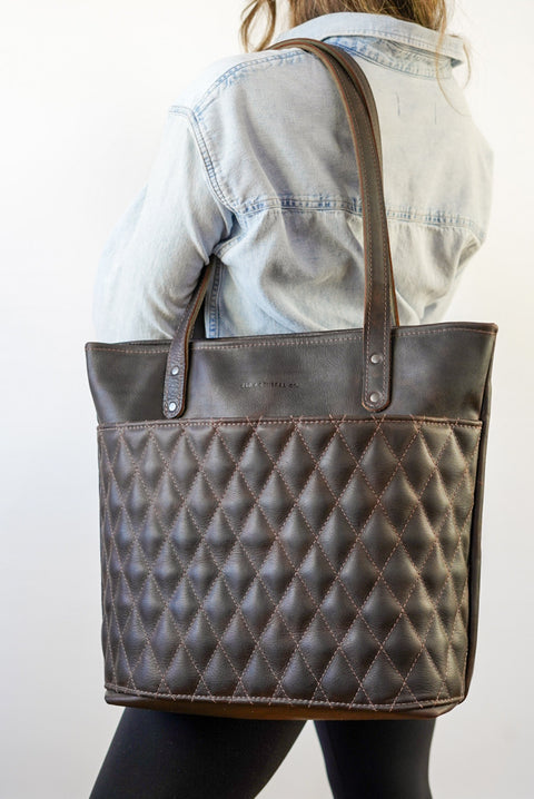 Tote Bag (Diamond Stitch: Pebbled Mulberry)