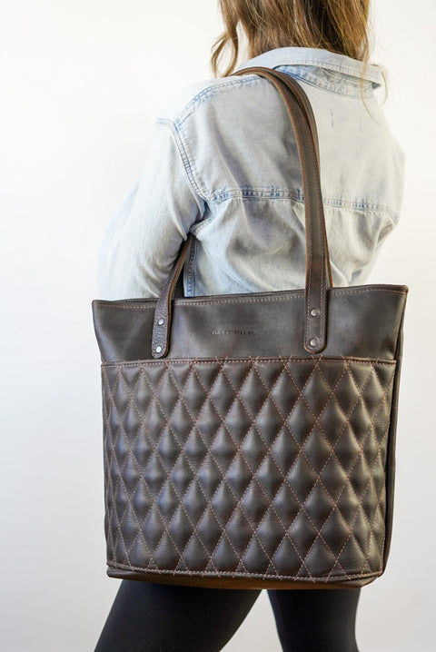 Tote Bag (Diamond Stitch: Pebbled Mulberry)