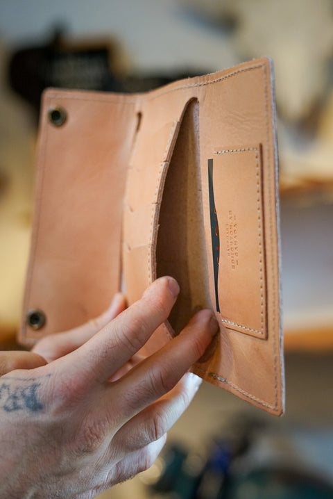 Trifold Long Wallet (Natural Veg Tan)