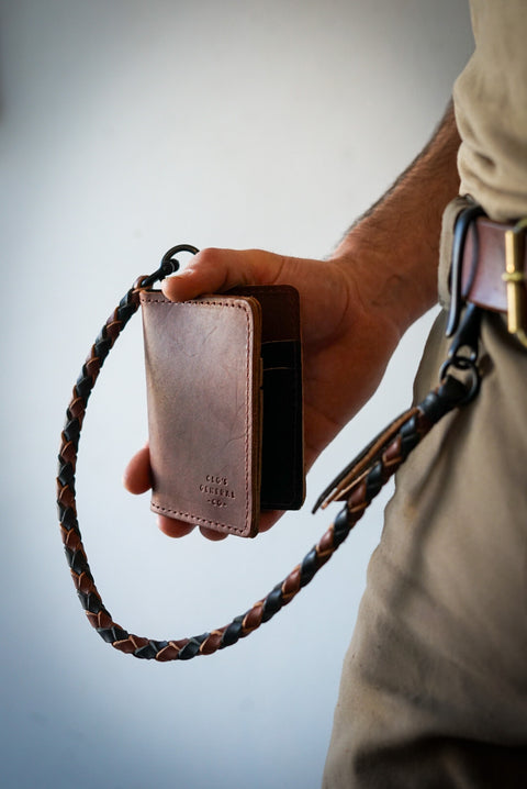 Mini Trucker Wallet + Braided Lanyard (Two Tone: Oro Logger/Flat Black)