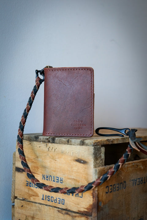 Mini Trucker Wallet + Braided Lanyard (Two Tone: Oro Logger/Flat Black)