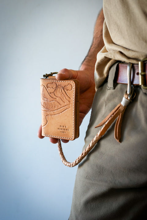 Hand-Tooled Mini Trucker Wallet + Four Strand Round-braided Lanyard (1 of 1)