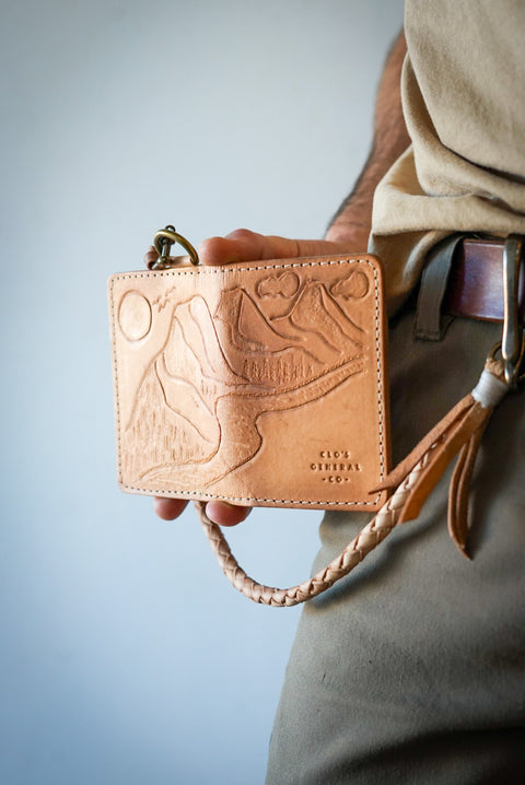 Hand-Tooled Mini Trucker Wallet + Four Strand Round-braided Lanyard (1 of 1)