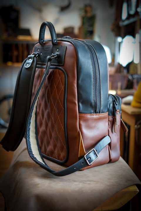 Commuter Backpack (Two Tone: Brown Body/Black Accents)