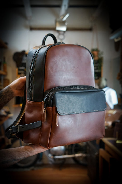 Commuter Backpack (Two Tone: Brown Body/Black Accents)