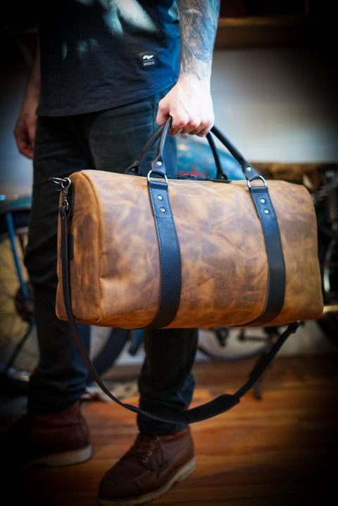 Overnighter Duffle (Tobbaco Brown/Flat black accents)